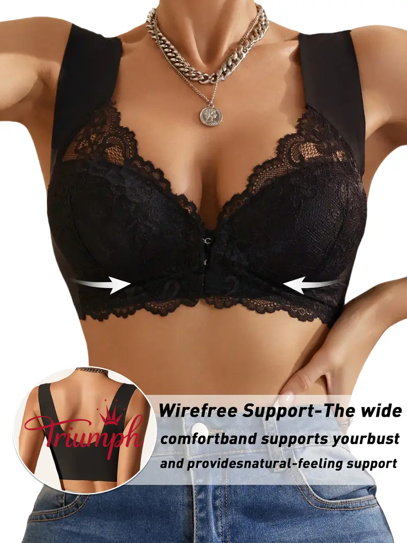 Triumph - 3 ks 💝 Krajková podprsenka s předním zipem, časově omezený výprodej✨✨