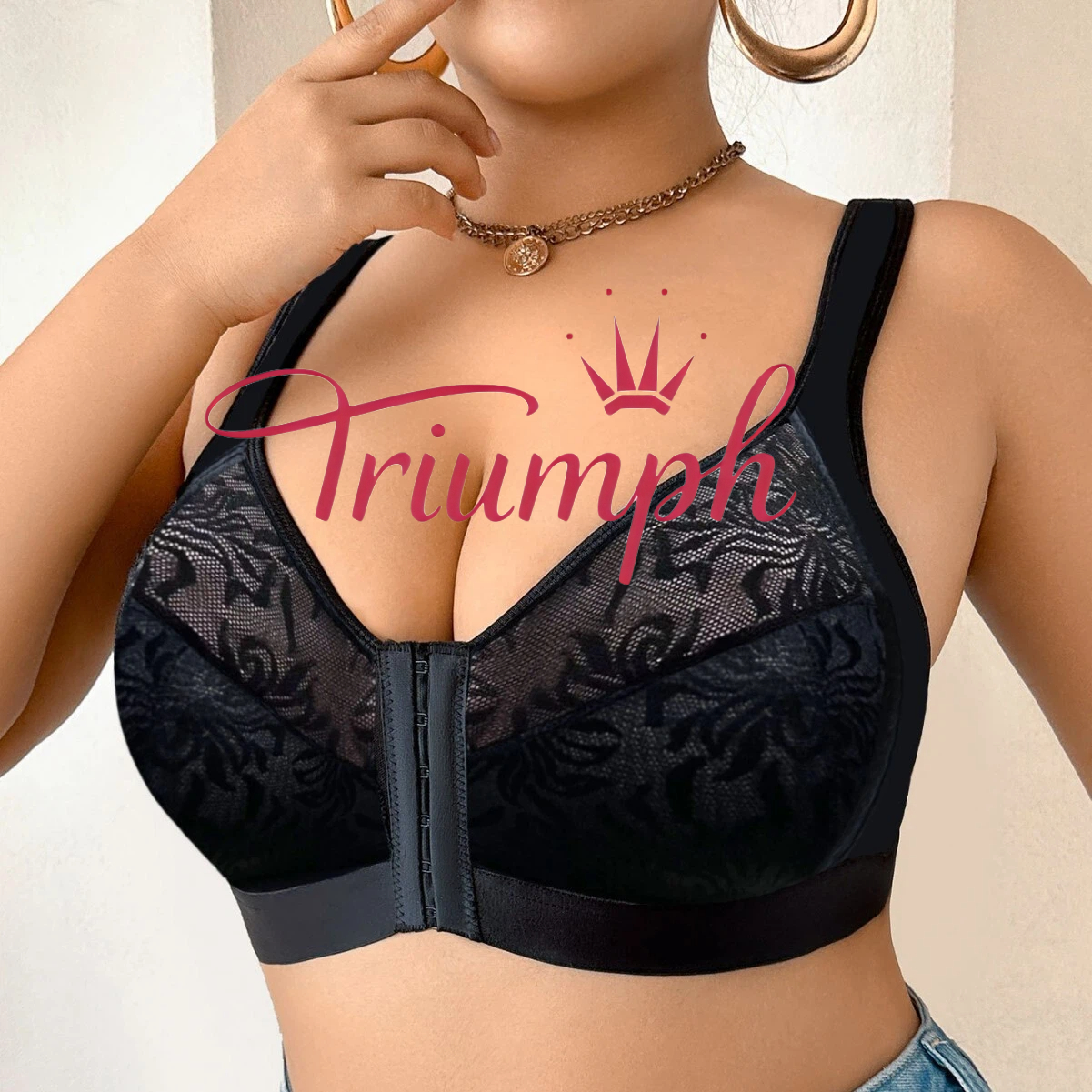 💖Triumph® 3 kusy v balení ✨Průsvitná podprsenka bez vycpávek pro velké poprsí