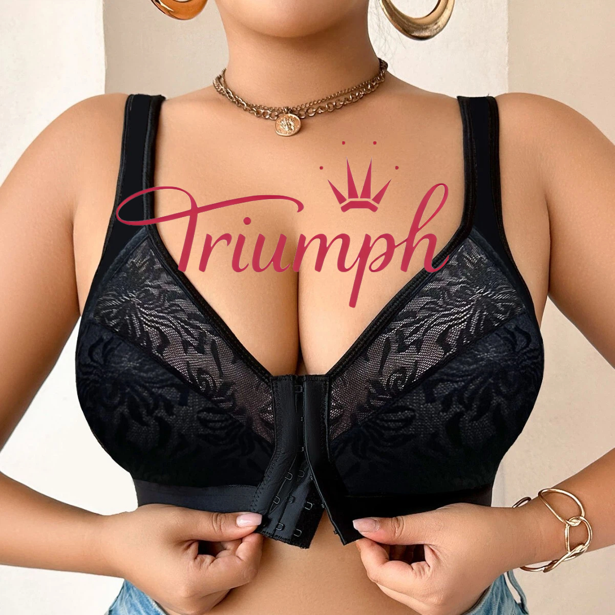 💖Triumph® 3 kusy v balení ✨Průsvitná podprsenka bez vycpávek pro velké poprsí