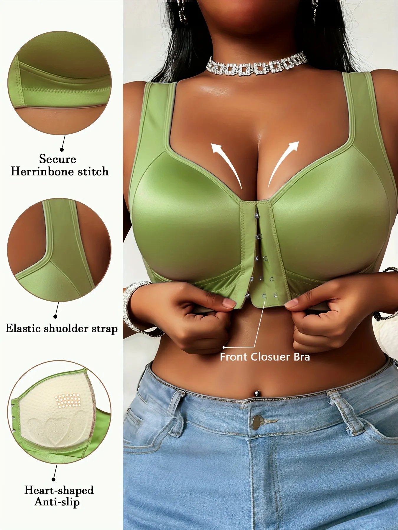 Triumph® 3dílná podprsenka 👙 sleva 70 % 💝 Pohodlná jednobarevná podprsenka s předním zapínáním pro plnoštíhlé [65A-120H]