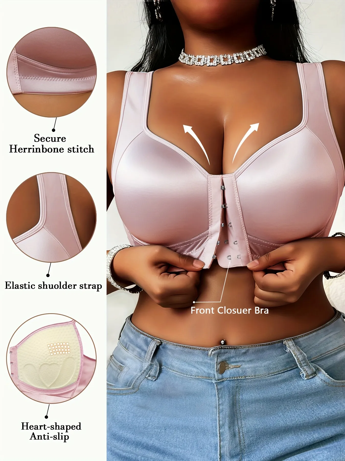 Triumph® 3dílná podprsenka 👙 sleva 70 % 💝 Pohodlná jednobarevná podprsenka s předním zapínáním pro plnoštíhlé [65A-120H]