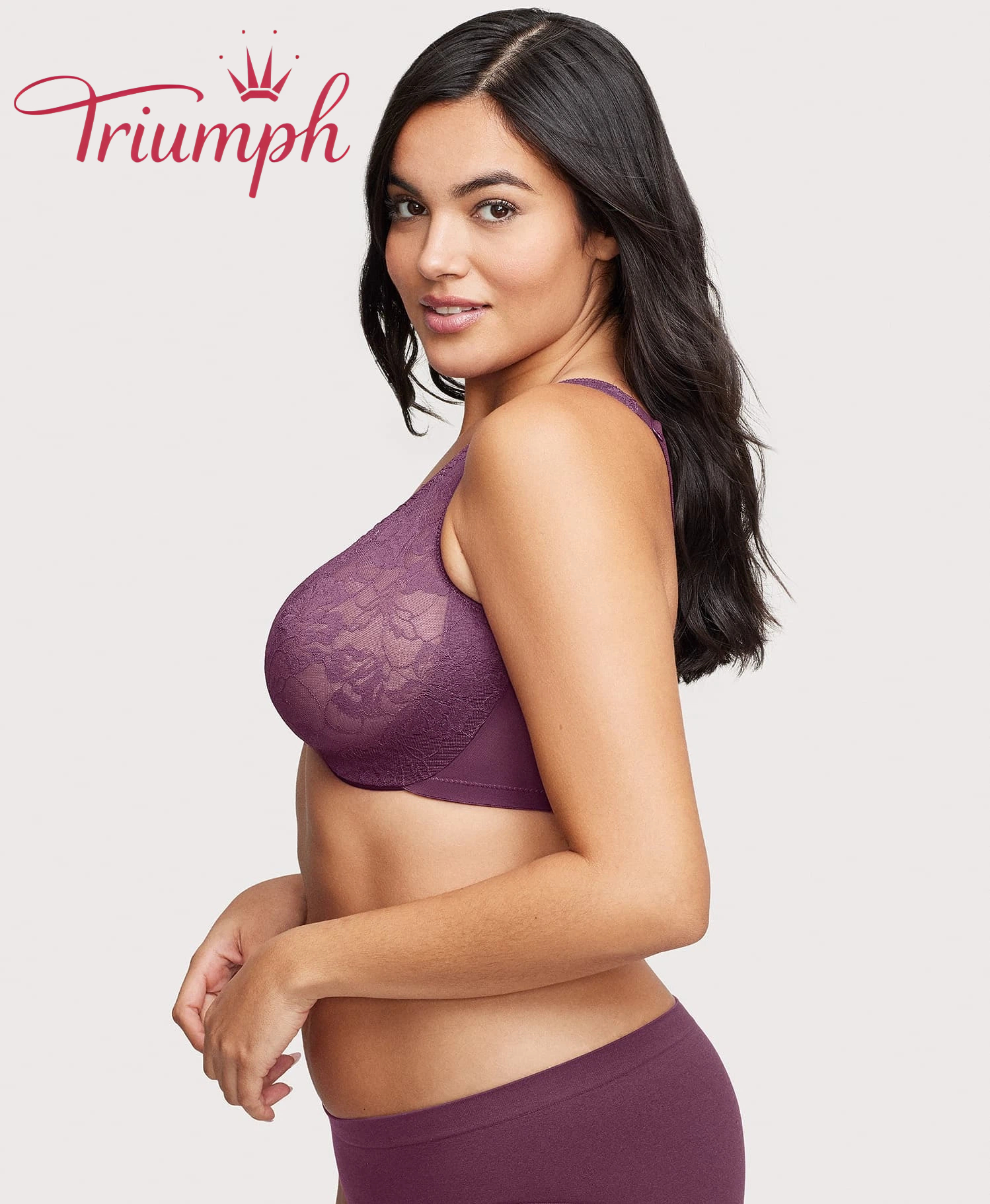 Triumph - (3 sztuki) Biustonosz koronkowy z zapięciem z przodu i z tyłu w kształcie litery T