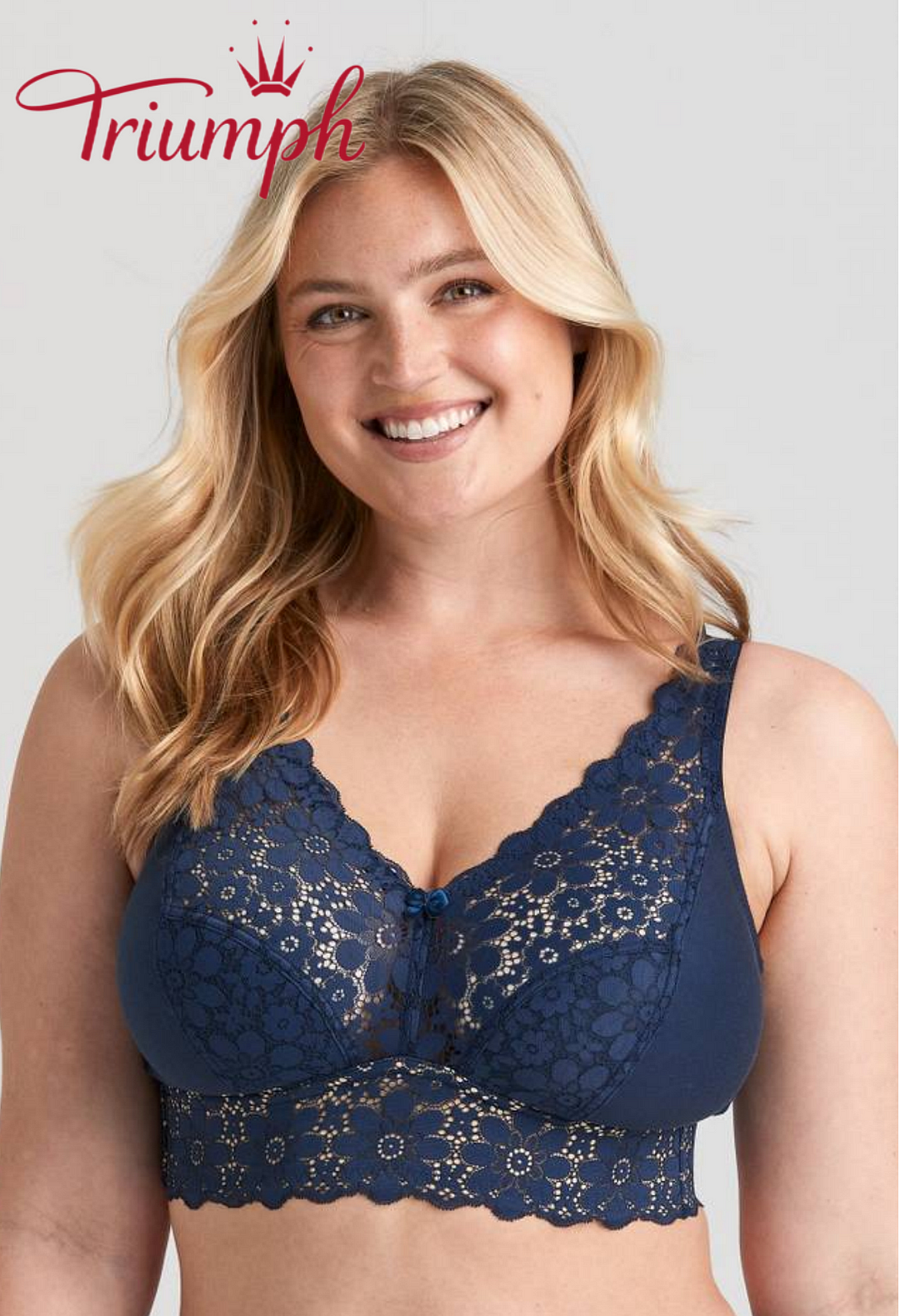 TRIUMPH - (3 KS) PUSH-UP PODPRSENKA S VYŠÍVANÝMI KVĚTY