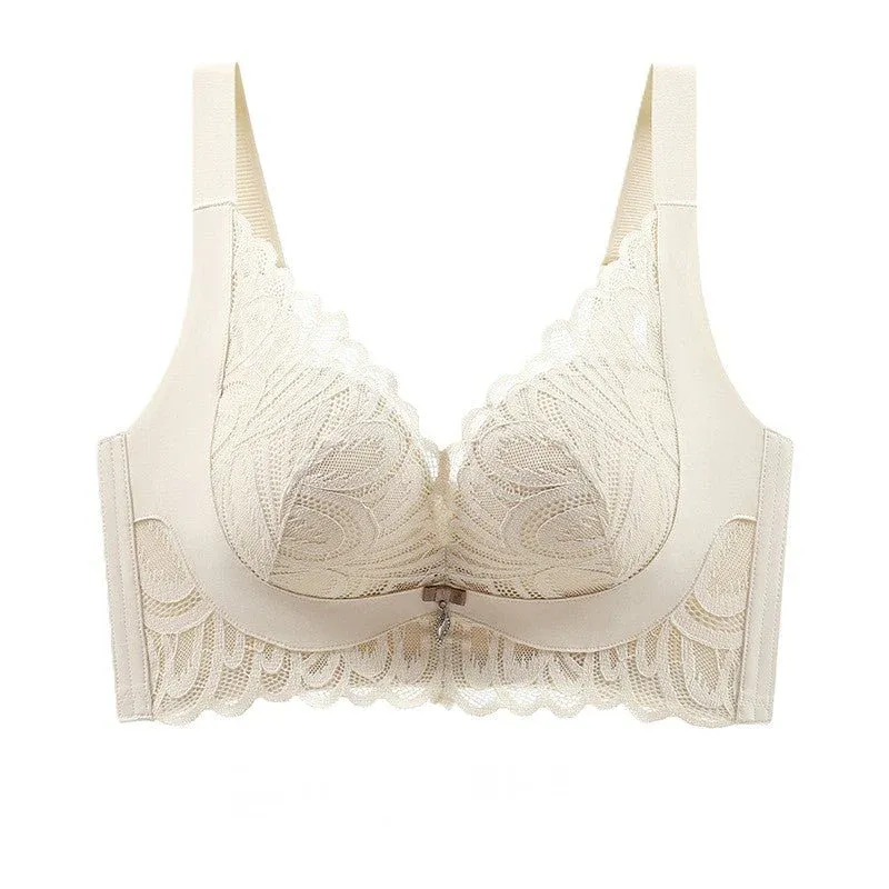 Triumph - 4 sztuki 🔥Bawełniane biustonosze damskie bez fiszbin, bez fiszbin, koronkowe, wygodne, oddychające, push-up