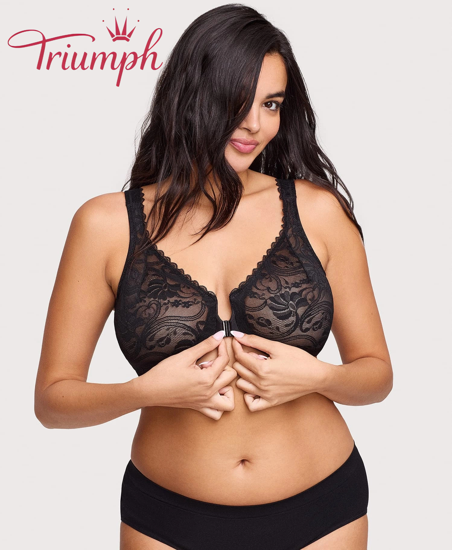 Triumph® 3 ks💖50% sleva✨Podprsenka z elastické krajky s předním zapínáním [65A-120H]