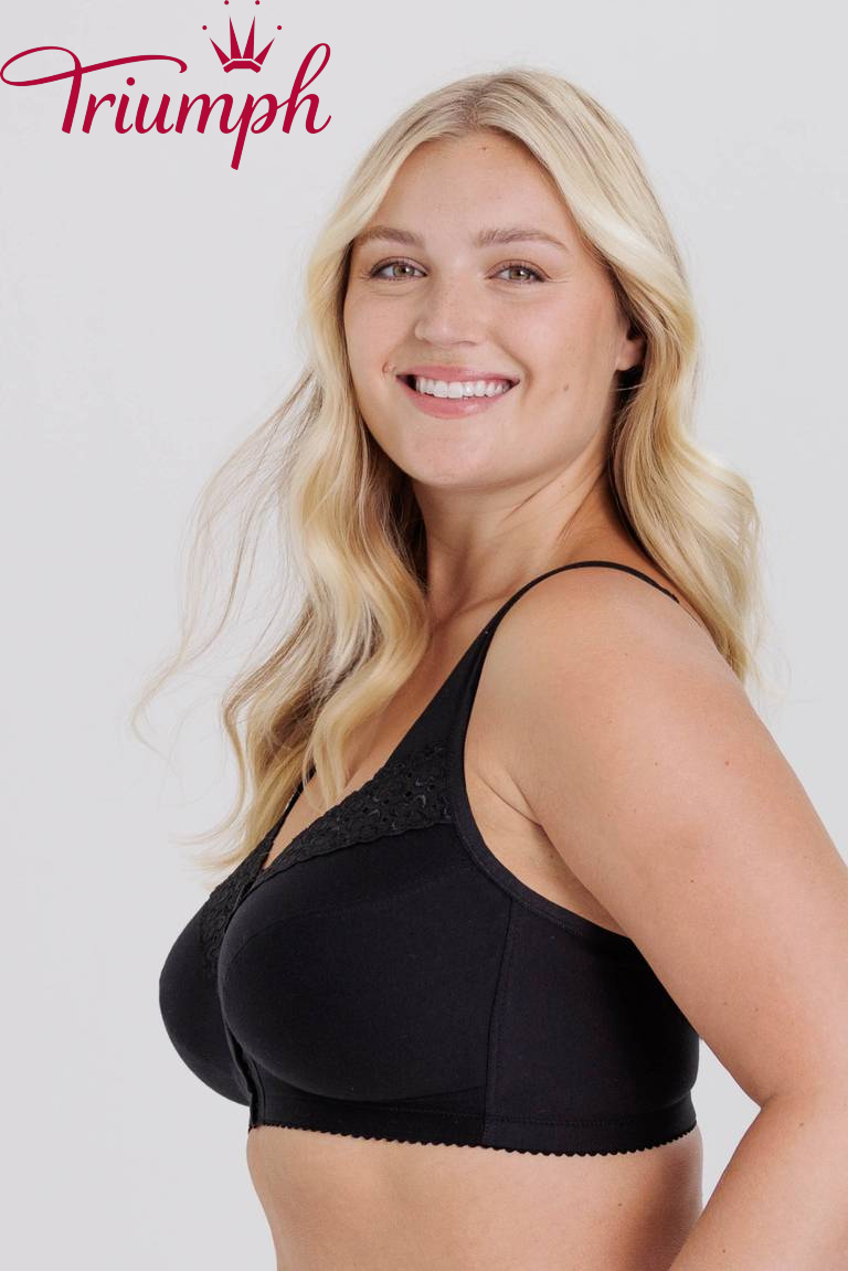   Triumph - 3 dílná sada 🔥 Podprsenka Broderie Anglaise s předním zapínáním