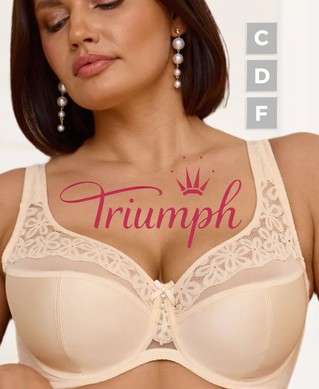 Triumph - 3dílná sada 🔥 Podprsenka s potiskem a krajkou