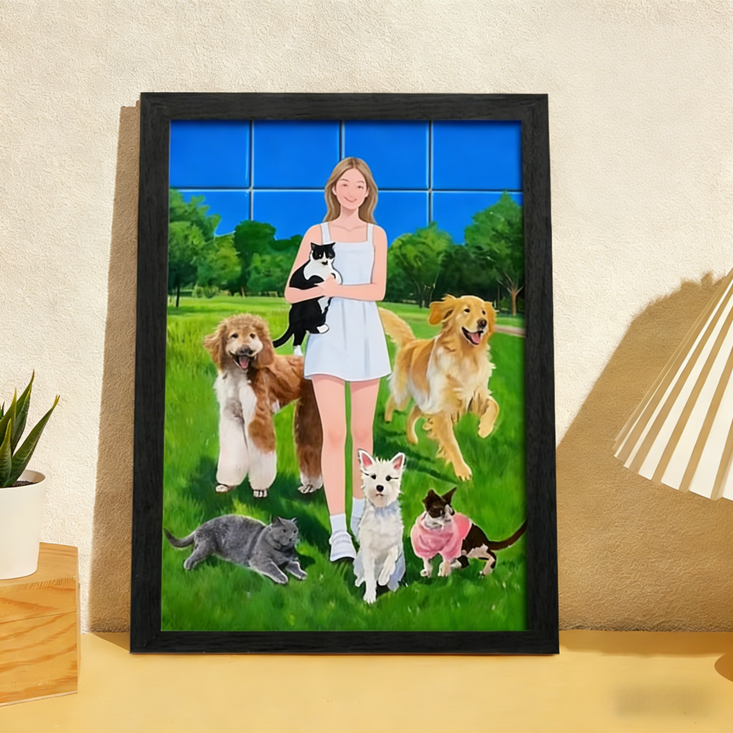 Custom Pet & Family Portrait – Personalized Photo Decor | Memorial Gift