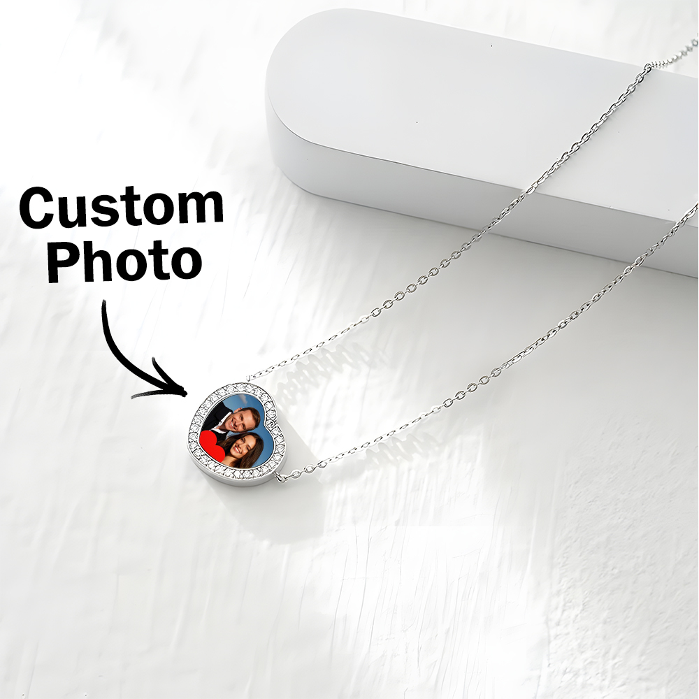 Custom Photo Necklace NFC Heart Necklace Creative Gift for Lover