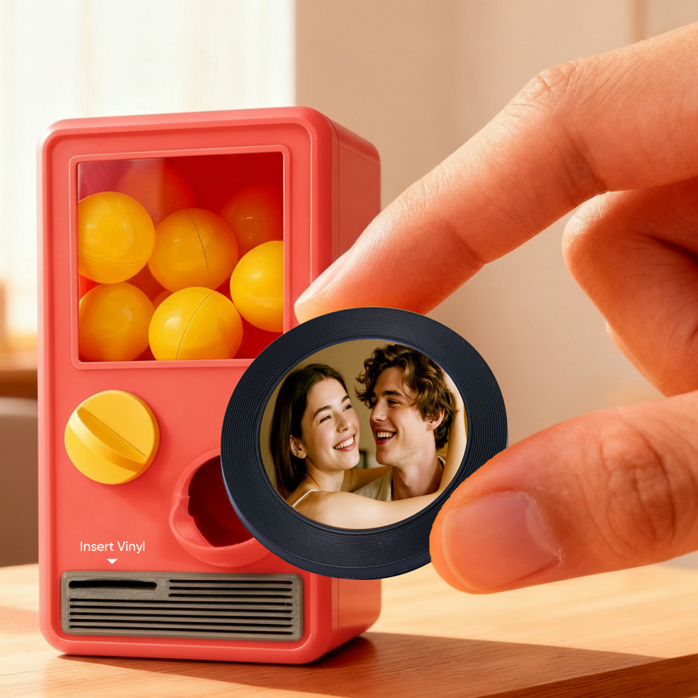 (Pre-Sale, Ships on 25/10) Personalized Music and Photo Music Gachapon Machine Custom Song Mini Record Box Retro Gifts for Her