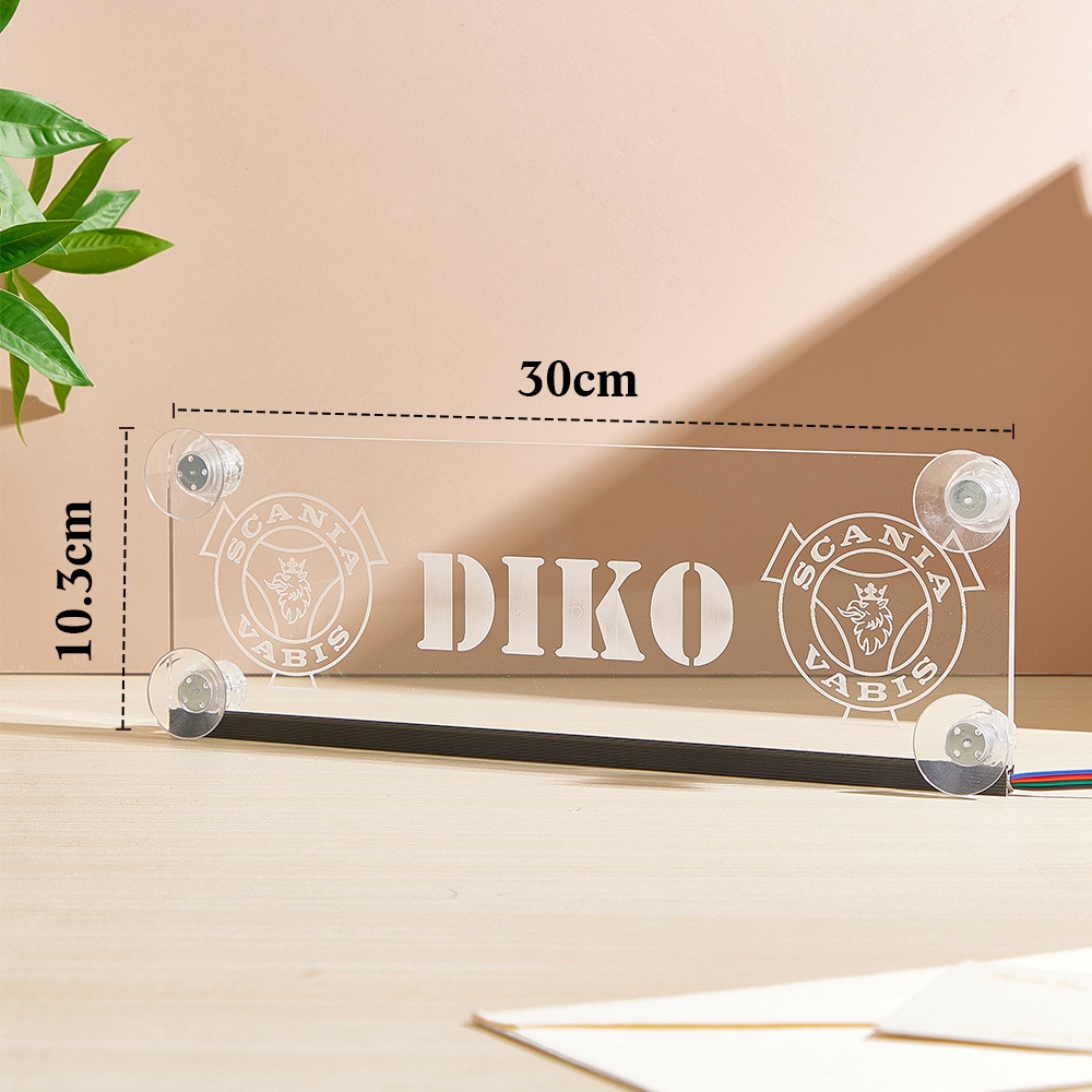 LED name plate for truck with suction cup and with your desired design