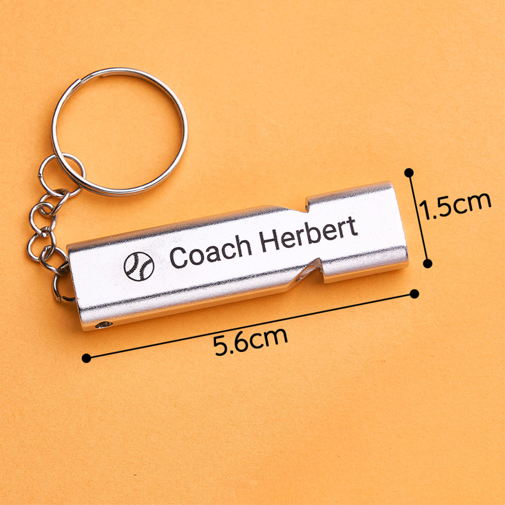 Custom Whistle Keychain Coach Whistle Personalized Gift for Coaches, Teachers & Sports Lover