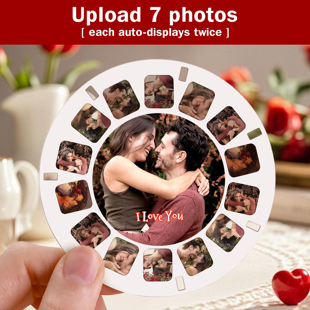 Custom 3D Viewfinder and Reel-Personalized Gift with your own photos Text and Photo Viewer Multiple Films Available Red Viewfinder