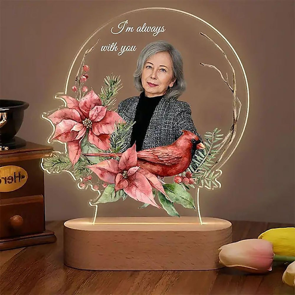 Personalized Photo Night Light I'm Always With You Custom Acrylic Night Light Memorial Gifts for Loss of Loved One Remembrance Decoration