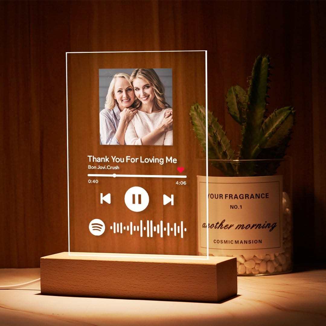 Spotify Glass Plaque Light Custom Music Plaque Song Gift Valentine's Day Gift