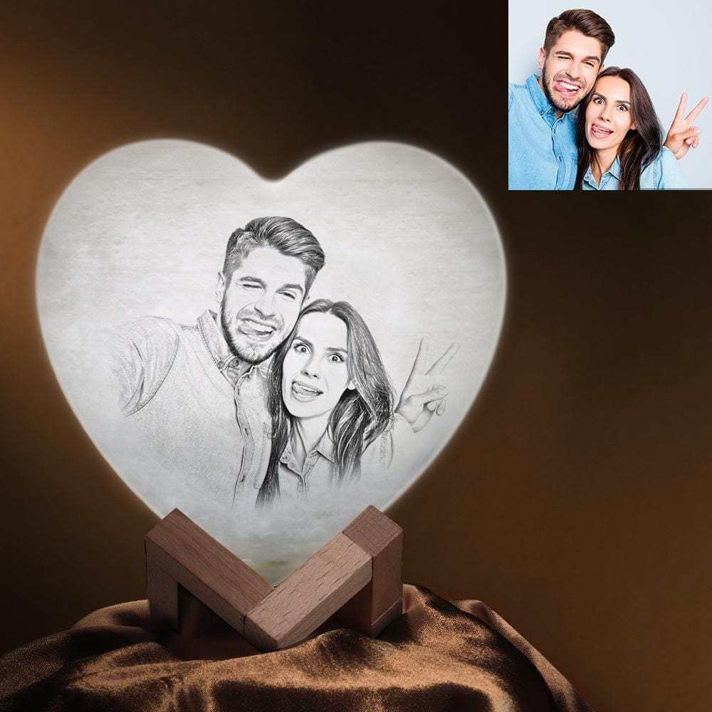 Heart-shaped Moon Lamp Anniversary Gift Personalized Valentines Day Gifts