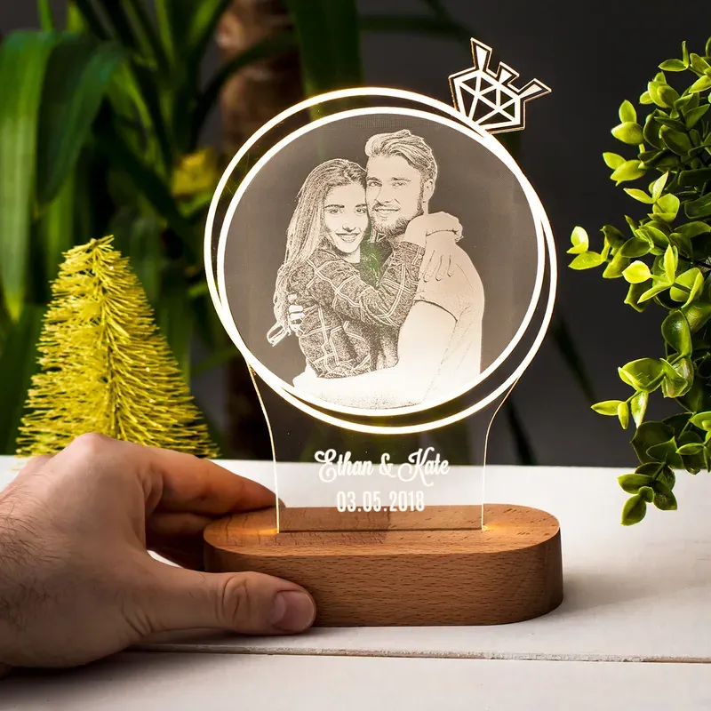 Custom Night Light With Photo Romantic LED Lamp Gift for Girlfriend Boyfriend Husband Wife