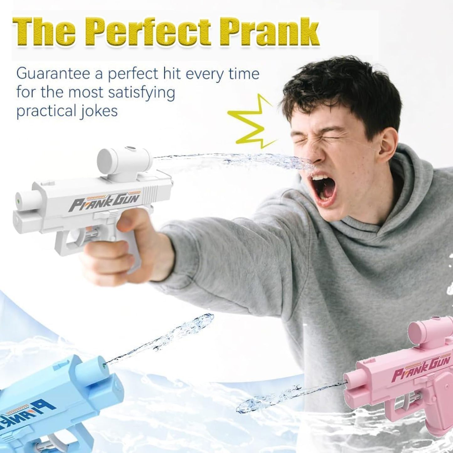 Prank Water Gun, Inverted Water Pistols Spraying From Front and Back, Ideal Novelty Gifts for Friends