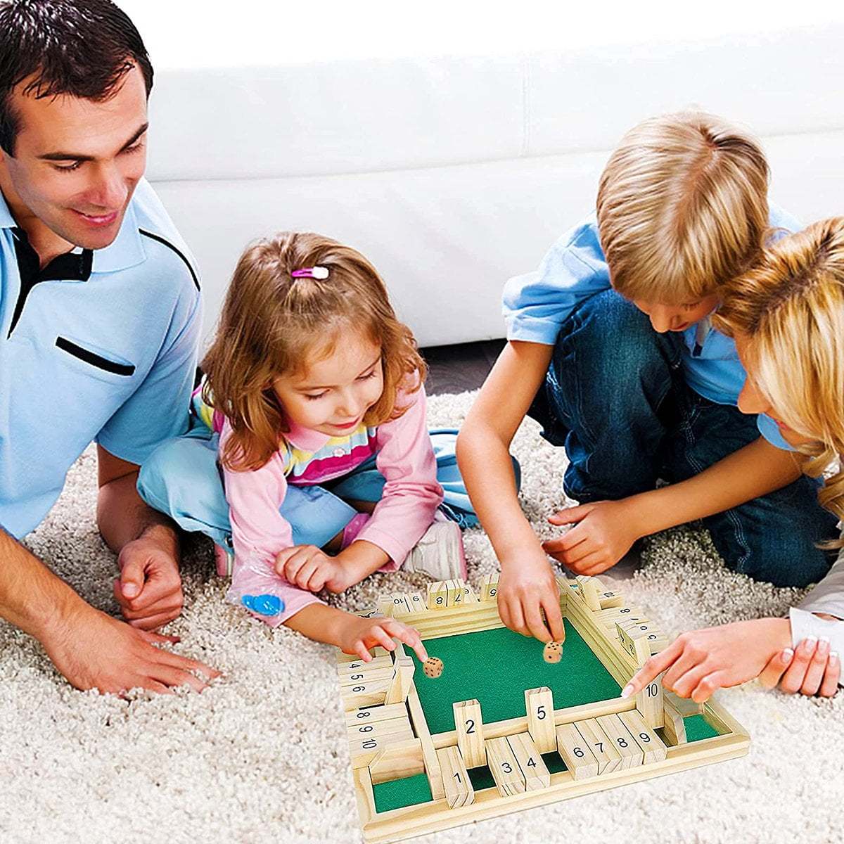 Arithmetic Dice Board Game,10 Numbers Traditional Wooden Pub Bar Board, Family Party Board Games Gift, for Parties and Gatherings