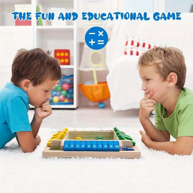 Arithmetic Dice Board Game,10 Numbers Traditional Wooden Pub Bar Board, Family Party Board Games Gift, for Parties and Gatherings