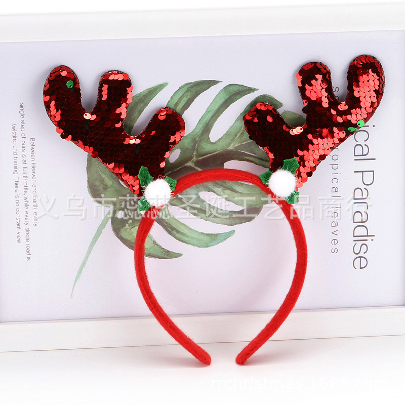 Christmas Reindeer Antler Pet Headband, Christmas Headband for Cats and Dogs, Reindeer Antler Bell Pet Headband