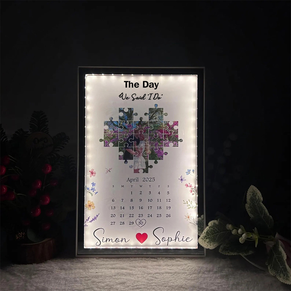 Personalized The Day I Found My Missing Piece Mirror Light Gift