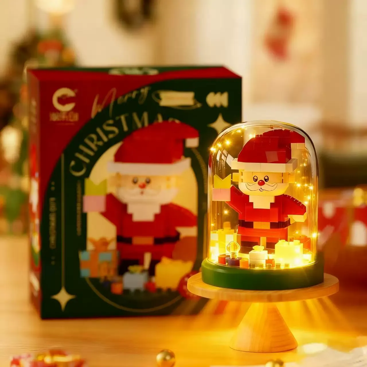 Christmas Tree Santa Building Blocks DIY Holiday Dome Cover Brick Set