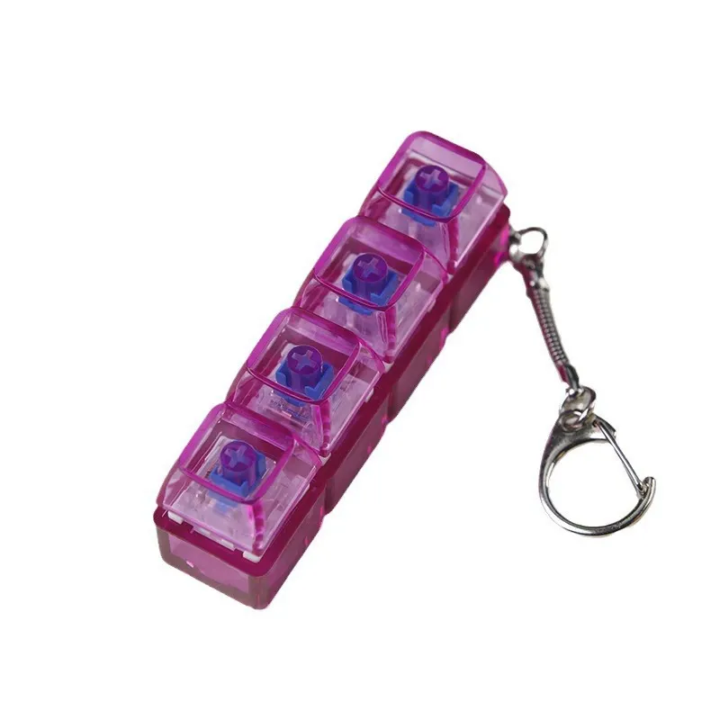 PC Fully Transparent Clicky Switch Tester Keychains– Clear Stress-Relief Press Toy with Crisp Sound