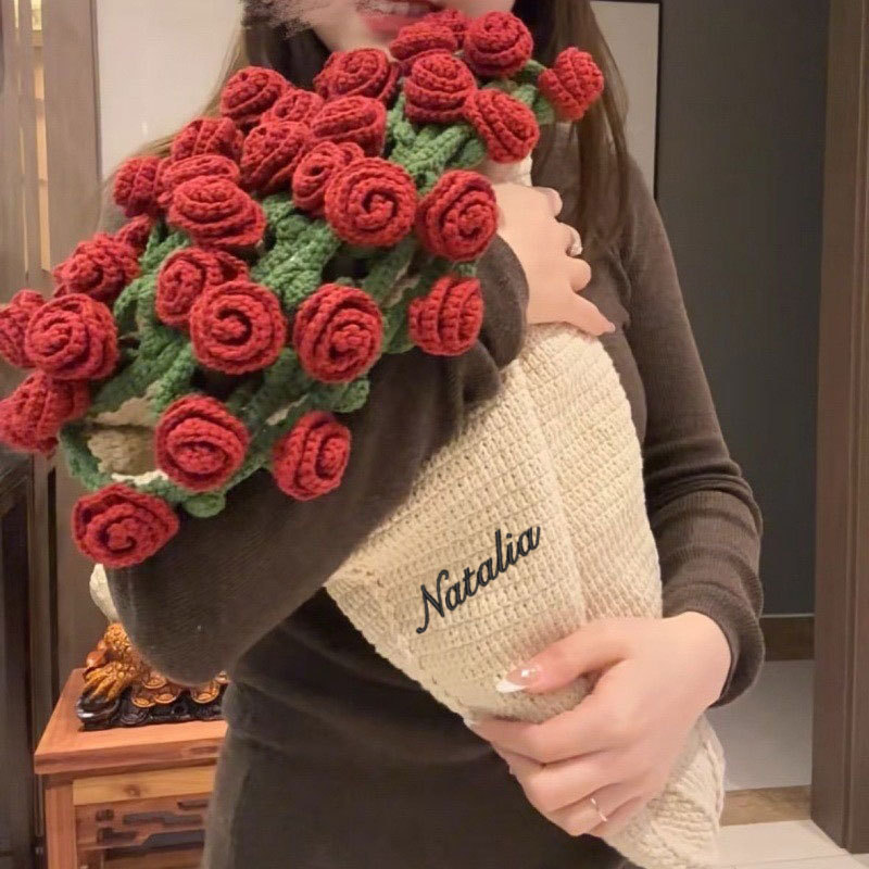 Rose Blanket DIY Hand-knitted Rose Blanket Mother's Day Gifts Valentine's Day Gifts