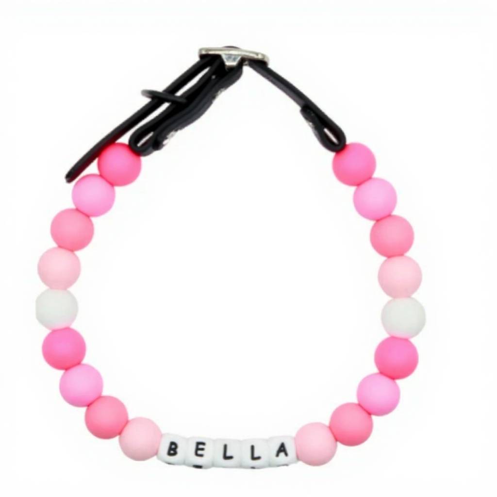 Personalized Pet Dog Cat Name Collar Necklace with Beads and Adjustable Buckle, Ideal Gift for Pet Lovers