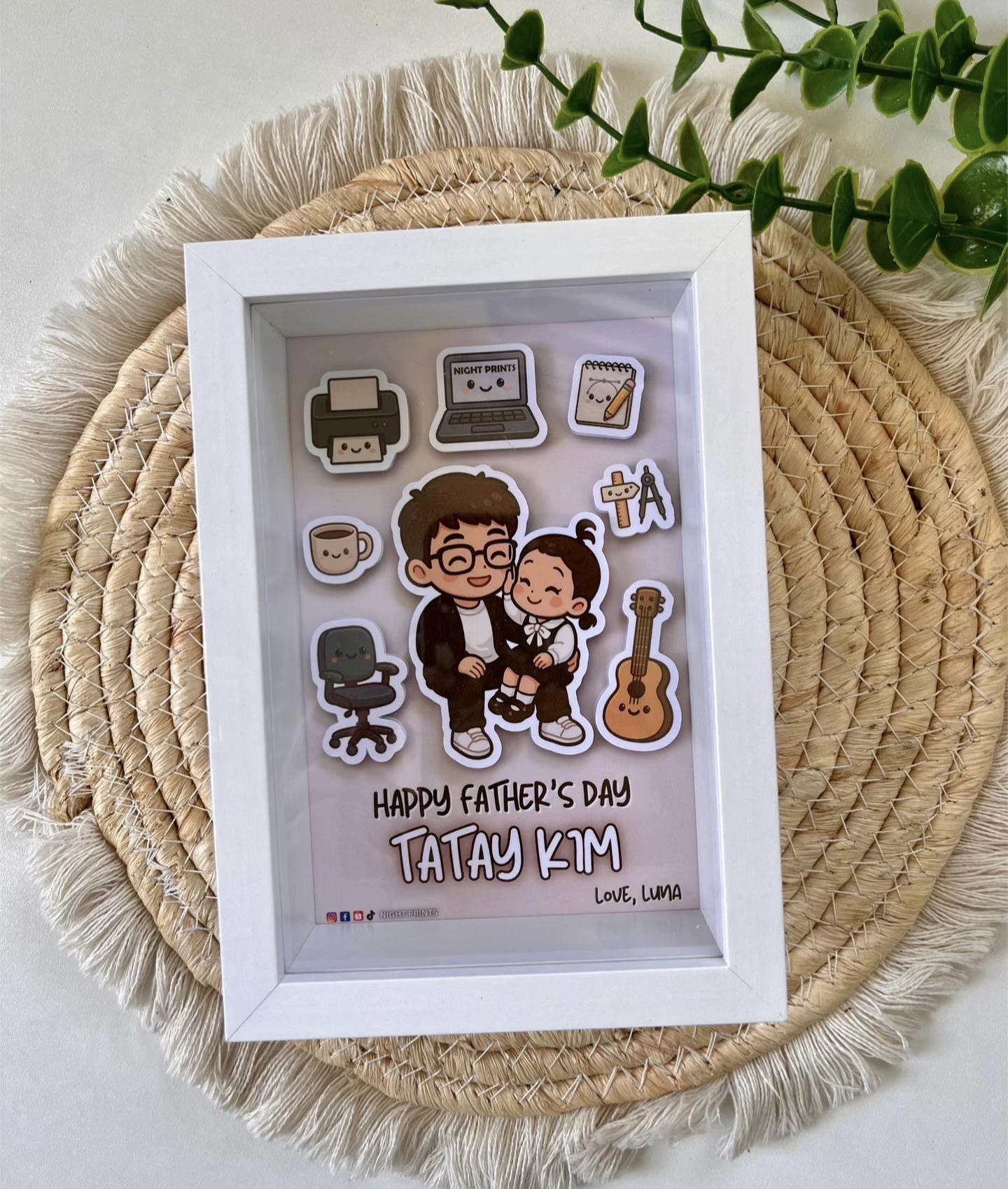 Custom 3D Chibi Portrait Frame – Personalized Cartoon Gift