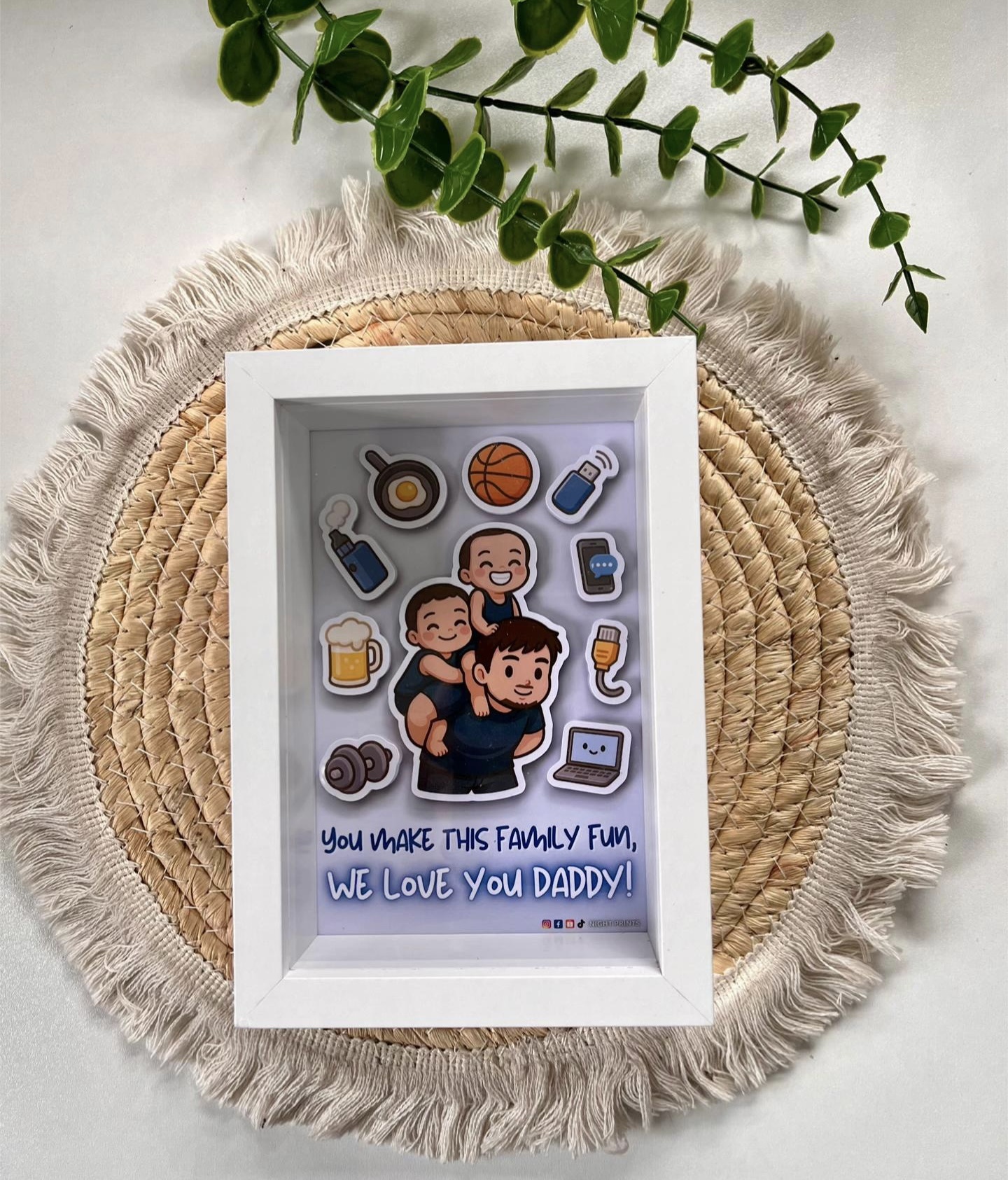 Custom 3D Chibi Portrait Frame – Personalized Cartoon Gift