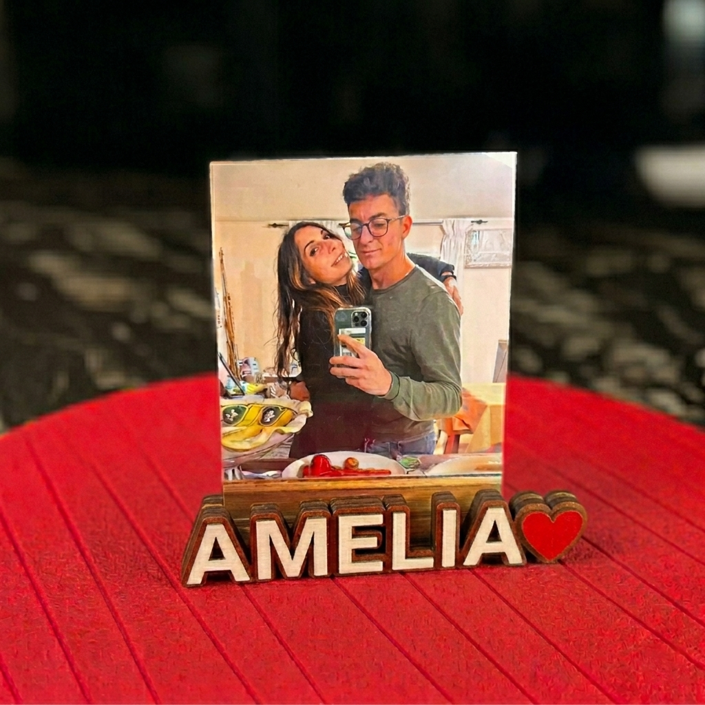 Personalized Text Photo Clip Custom Name Fridge Magnet for Couples on Anniversary - CustWit