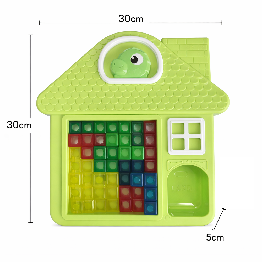 Dinosaur House Puzzle Sensory Toy, Soft Building Blocks Matching Game for Kids Learning & Fine Motor Skills