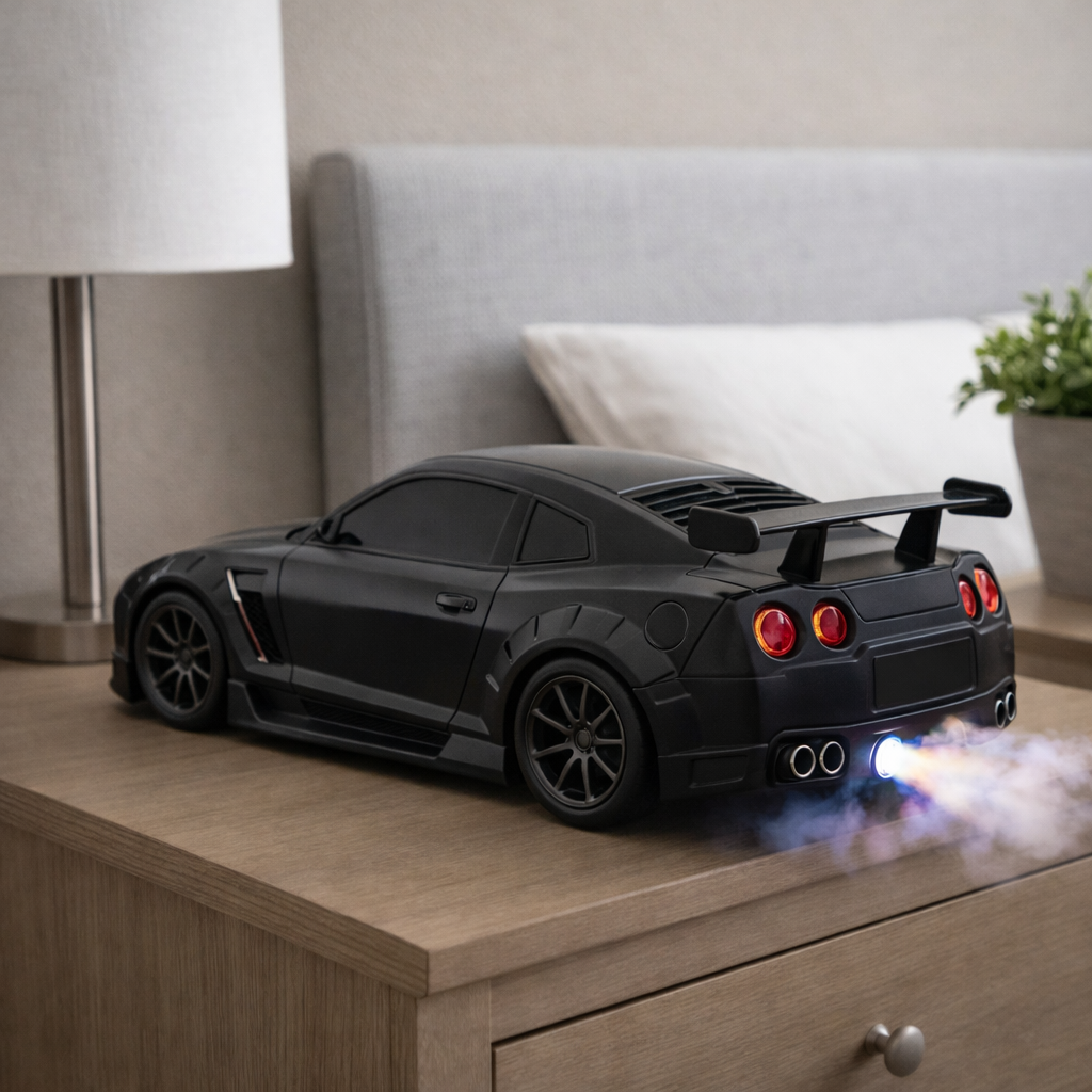 Hypercar Alarm Clock with Engine Sound, Exhaust Effect & LED Lights – Desk Gift for Car Lovers - CustWit