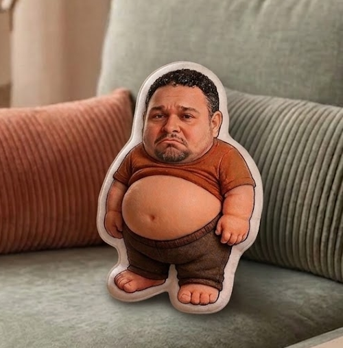 Custom Funny Big Belly Minime Pillow Personalized Chubby Bod Shape Pillow Unique 3D Photo Gift for Pranks Birthdays