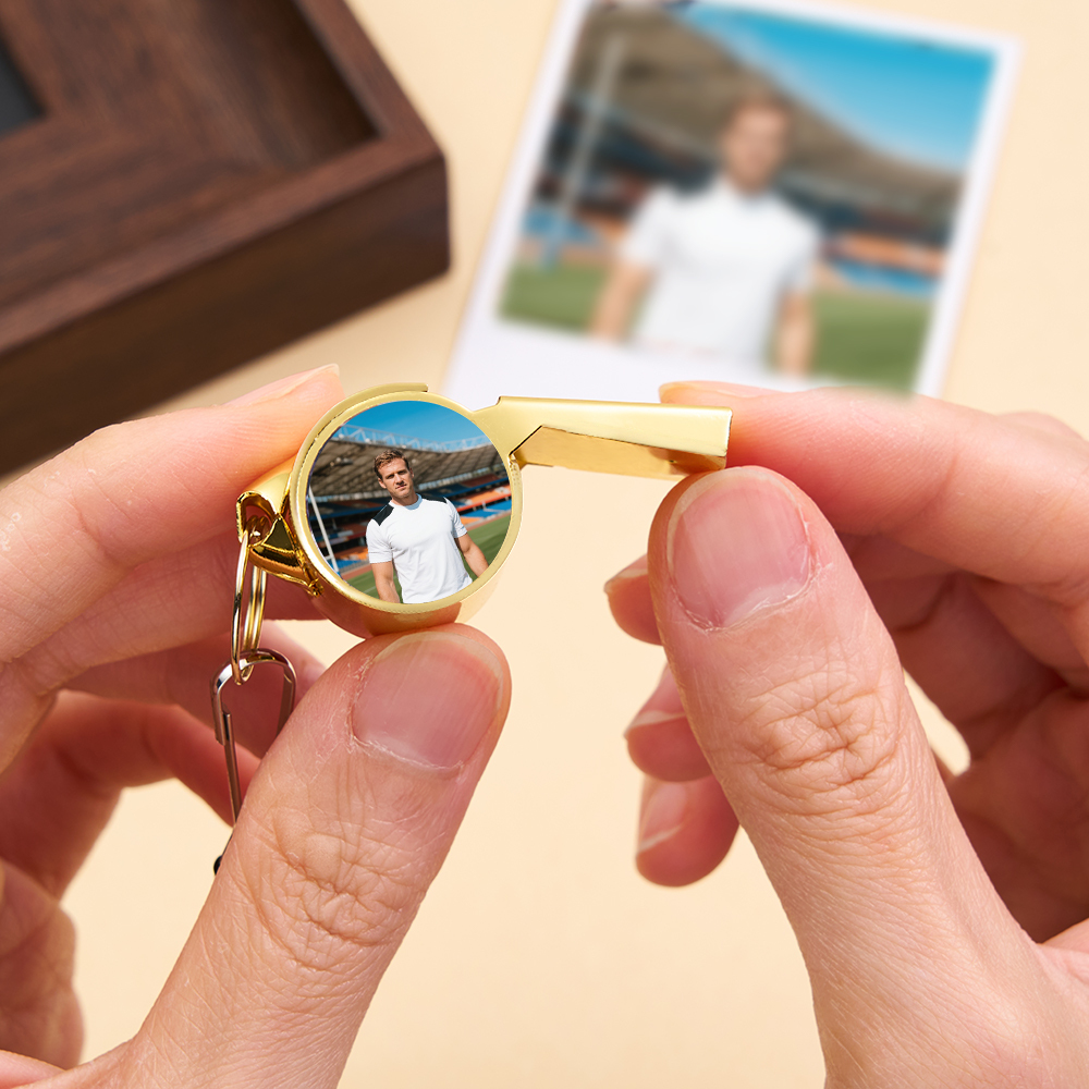 Custom Photo & Logo Whistle Personalized Gift for Coaches, Teachers & Loved Ones