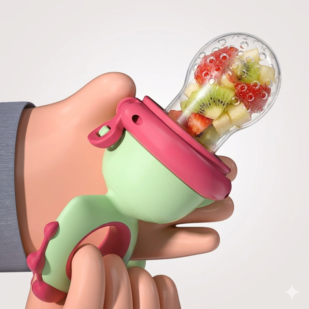 Baby Fruit Feeder Pacifier Silicone Teething Nibbler for Safe Fresh Food Feeding Gum Relief