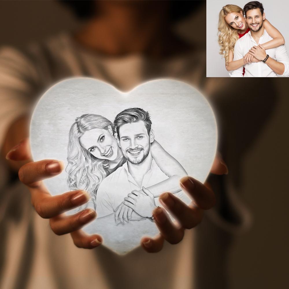 Heart-shaped Moon Lamp Anniversary Gift Personalized Valentines Day Gifts