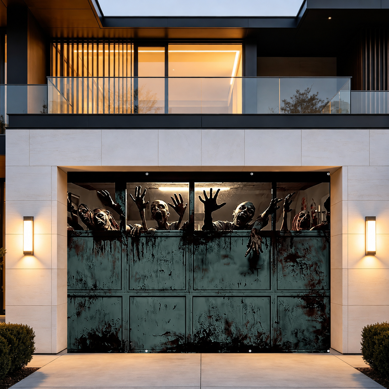 Large Halloween Garage Door Decoration Banner, Outdoor Holiday Backdrop & Themed Scene Decor