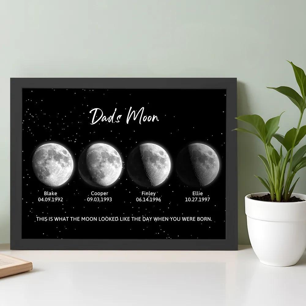 Custom Moon Phase Night Light Sky Print Dad's Moon Unique Father's Day Gifts