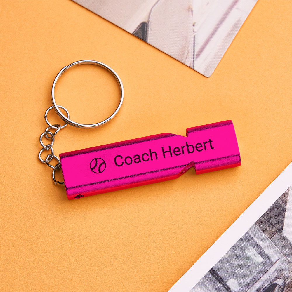 Custom Whistle Keychain Coach Whistle Personalized Gift for Coaches, Teachers & Sports Lover