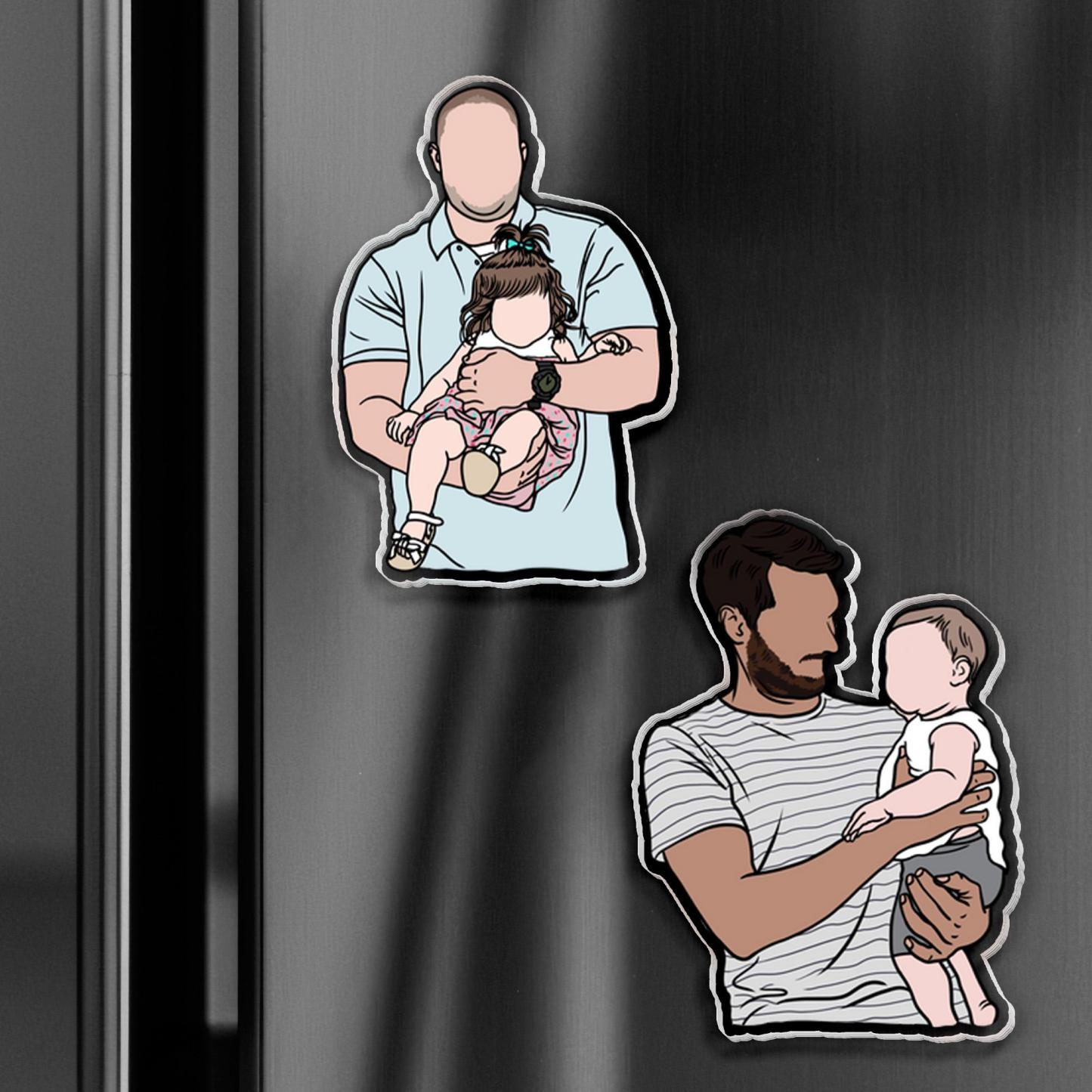 Personalized Dad Photo  Car Visor Clip Custom Portrait From Photo Faceless Portrait Car Visor Clip Husband New Dad Gift