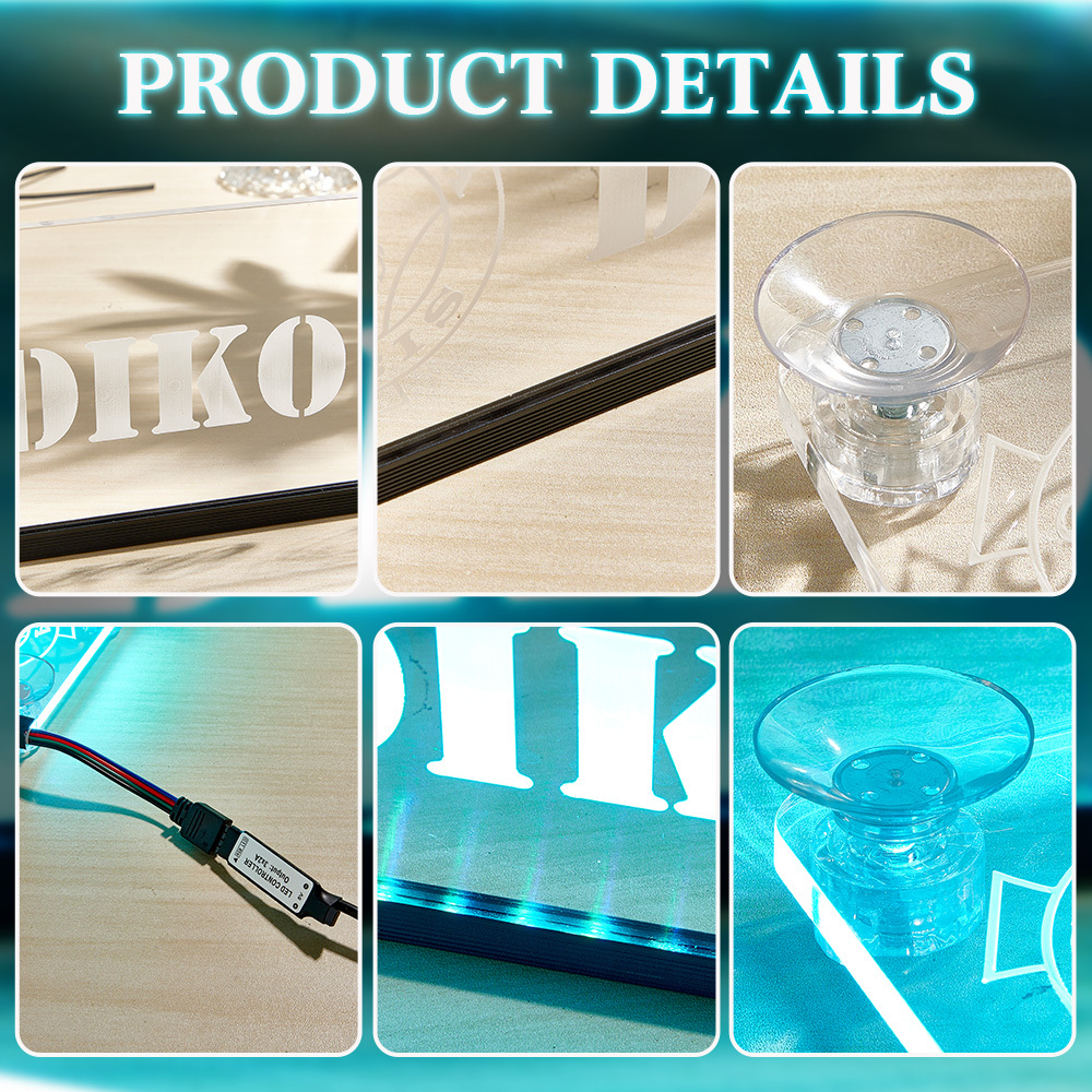 LED name plate for truck with suction cup and with your desired design