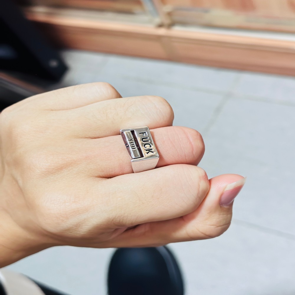 Rebel Against Everything Customizable Rotating Stress-relief Rings Vintage Ring Mood Ring