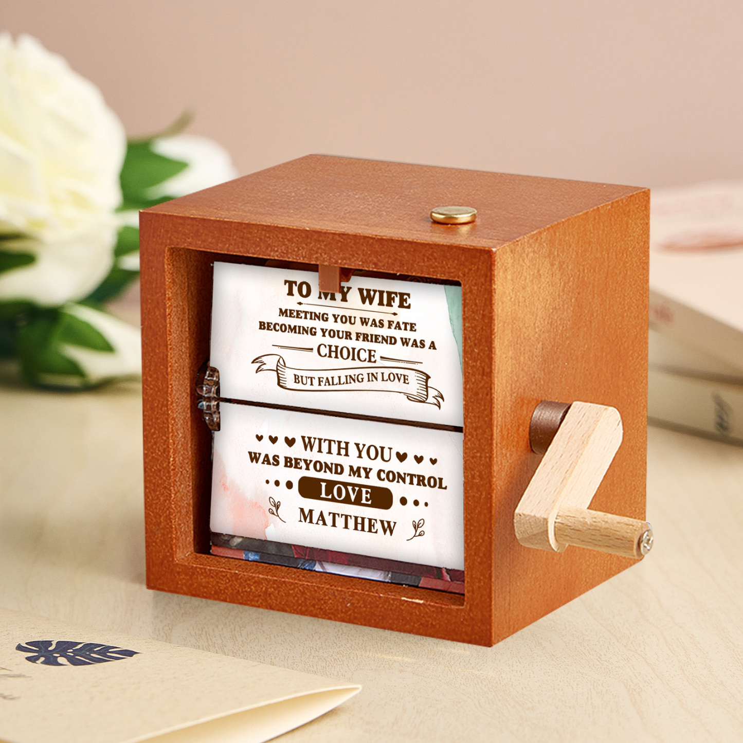 Custom To My Mom Photo Flipbook Frame Animation Machine Mechanical Hand-cranked Flipbook Box Photo Album Mother's Day Gifts