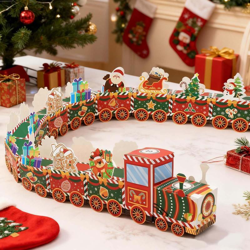 Christmas Countdown Train Advent Calendar – 24 Days Surprise Gift Boxes for Kids & Holiday Decoration