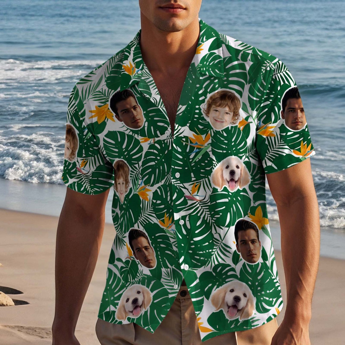 Custom Face Hawaiian Shirt Personalized Photo Hawaiian Shirt Bachelor Party Shirts Anniversary Vacation Trip Father's Day Gift