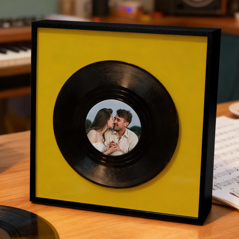 Custom NFC Vinyl Record Decoration Personalized Photo & Song Night Light Unique Gift for Couples