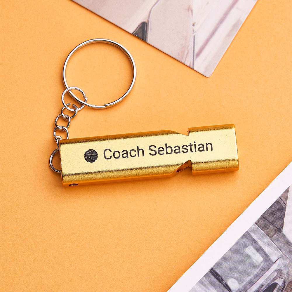 Custom Whistle Keychain Coach Whistle Personalized Gift for Coaches, Teachers & Sports Lover